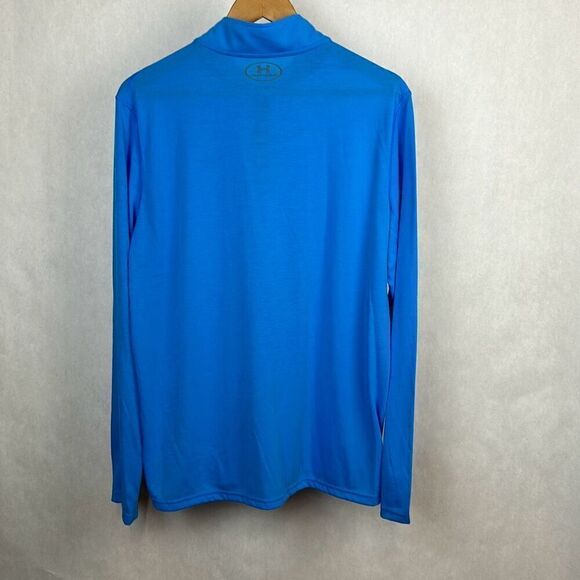 Under Armour 1/4 Zip Pullover Sz Large Loose Fit HeatGear Blue Lightweight - Picture 3 of 7